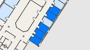 Planritning för Easy Office Skarpnäck, 5 privata rum, 40 m²