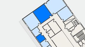 
							Planritning för FirstOffice Västra Hamnen, 2 privata rum, 34 m²