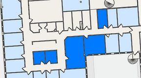 
							Planritning för FirstOffice Säveån, 5 privata rum, 73 m²