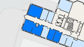 Planritning för FASTOFFICE Tuna Torg Vallentuna, 4 privata rum, 75 m²