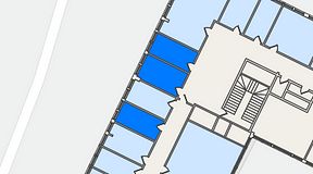 
							Planritning för Quick Office Älvsjö, 3 privata rum, 27 m²