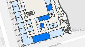 
							Planritning för United Spaces Östra Hamngatan, 5 privata rum, 111 m²