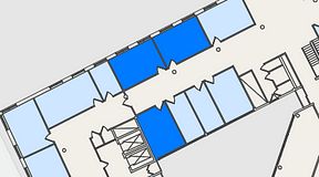 
							Planritning för Convendum Spårvagnshallarna, 3 privata rum, 67 m²
