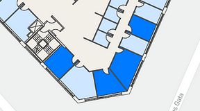 
							Planritning för Spaces Göteborg Gamlestan, 4 privata rum, 62 m²
