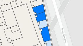 
							Planritning för Walborg Ventures, 3 privata rum, 48 m²
