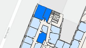 
							Planritning för Regus Östermalmstorg, 3 privata rum, 50 m²