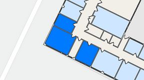 
							Planritning för Quick Office Älvsjö, 3 privata rum, 52 m²