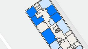 Planritning för Regus Östersund, 5 privata rum, 104 m²