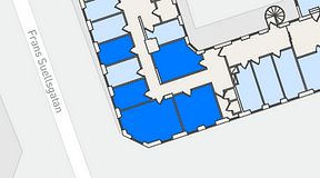 
							Planritning för Regus Adelgatan 21, 5 privata rum, 70 m²