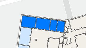 
							Planritning för THE WORKS Medborgarplatsen, 4 privata rum, 66 m²