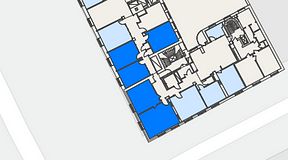 
							Planritning för iOffice Sveavägen, 5 privata rum, 127 m²
