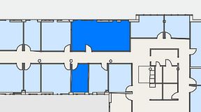 
							Planritning för FirstOffice Arenavägen 33, 2 privata rum, 50 m²