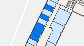 
							Planritning för Quick Office Älvsjö, 5 privata rum, 53 m²
