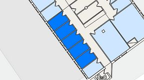 
							Planritning för THE WORKS Slakthusområdet, 5 privata rum, 45 m²