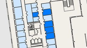
							Planritning för Spaces Nordenskiöldsgatan, 5 privata rum, 41 m²