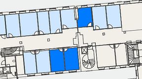 
							Planritning för Convendum Kungsgatan 9, 3 privata rum, 44 m²