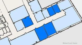 
							Planritning för United Spaces Waterfront Klarabergsviadukten, 5 privata rum, 78 m²