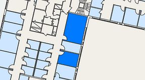 Planritning för Dospace Östra Storgatan, 2 privata rum, 38 m²