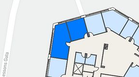 
							Planritning för Spaces Göteborg Gamlestan, 2 privata rum, 47 m²