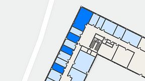 
							Planritning för Quick Office Älvsjö, 4 privata rum, 60 m²