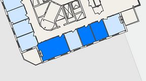 
							Planritning för Landskapet Nacka Forum, 3 privata rum, 42 m²