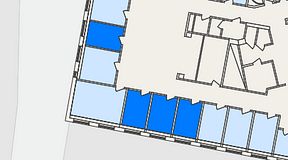 
							Planritning för THE WORKS Medborgarplatsen, 4 privata rum, 44 m²