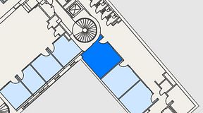 
							Planritning för Banken Coworking, 1 privata rum, 20 m²