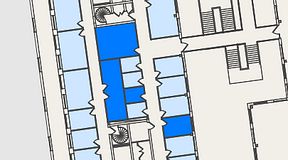 
							Planritning för Spaces Nordenskiöldsgatan, 4 privata rum, 55 m²