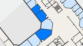 
							Planritning för FASTOFFICE Lunda, 3 privata rum, 65 m²