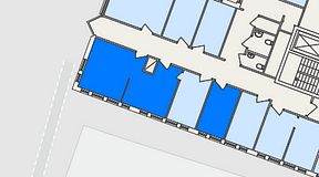 Planritning för FASTOFFICE Tuna Torg Vallentuna, 2 privata rum, 45 m²