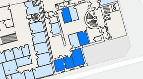 
							Planritning för Entreprenörsgatan Hasselbladshuset, 5 privata rum, 55 m²