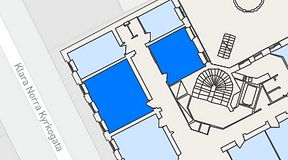 
							Planritning för iOffice Kungsgatan 60, 2 privata rum, 58 m²