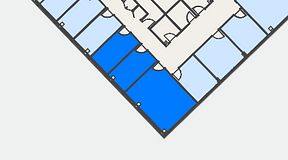 
							Planritning för FirstOffice Kanalvägen 17, 3 privata rum, 46 m²