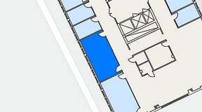 
							Planritning för CoW Hagastaden, 1 privata rum, 34 m²