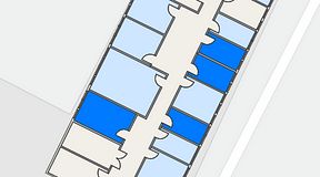 
							Planritning för Quick Office Älvsjö, 4 privata rum, 46 m²