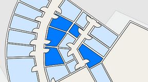 Planritning för Quick Office Bromma Blocks, 5 privata rum, 47 m²