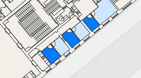 
							Planritning för Spaces Gamla Stan, 3 privata rum, 26 m²