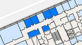 
							Planritning för Spaces Lindholmen, 4 privata rum, 49 m²