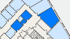 Planritning för United Spaces Lindholmen, 4 privata rum, 82 m²