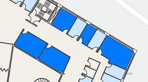 
							Planritning för Spaces Göteborg Gamlestan, 5 privata rum, 103 m²
