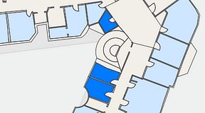 
							Planritning för Kontoret Nybroviken, 3 privata rum, 25 m²