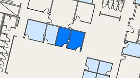 
							Planritning för Flexiwork Hovet, 2 privata rum, 22 m²