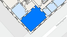 
							Planritning för United Spaces Uppsala, 1 privata rum, 66 m²