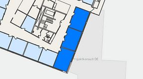 
							Planritning för Växthuset Lund, 3 privata rum, 72 m²