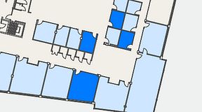 
							Planritning för Flexiwork Hovet, 4 privata rum, 61 m²
