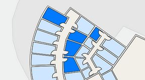 Planritning för Quick Office Bromma Blocks, 5 privata rum, 46 m²