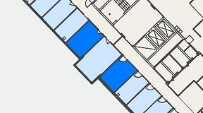 
							Planritning för FirstOffice Kanalvägen 17, 2 privata rum, 26 m²