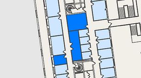 
							Planritning för Spaces Nordenskiöldsgatan, 3 privata rum, 49 m²