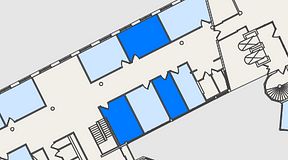 Planritning för Convendum Spårvagnshallarna, 3 privata rum, 55 m²