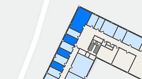 
							Planritning för Quick Office Älvsjö, 4 privata rum, 60 m²